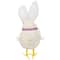 8.75" Floral Easter Chick Accent with Polka Dot Faux Fur Rabbit Ears